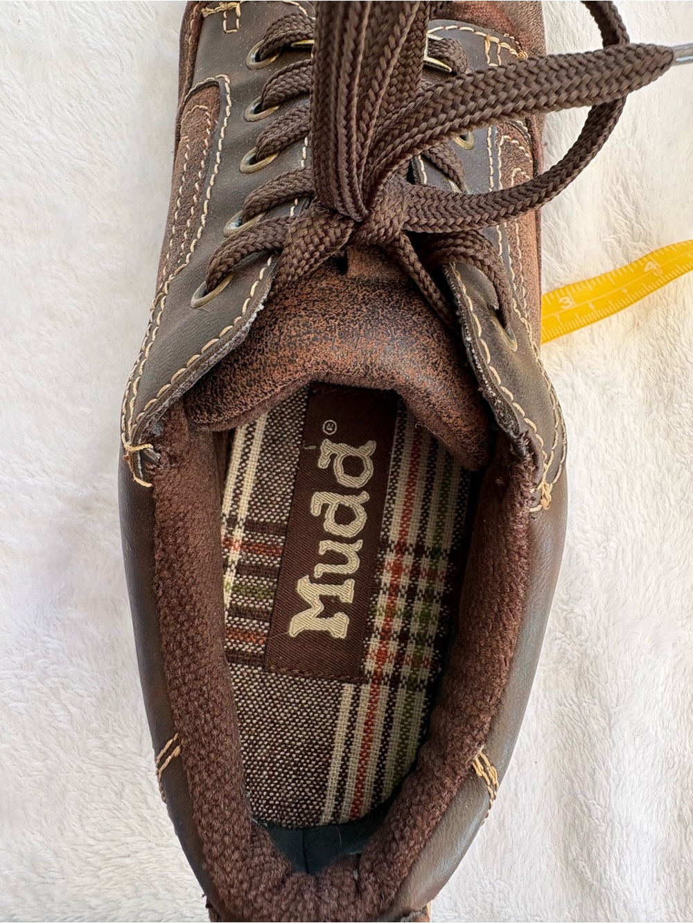 Mudd size 7.5 chunky y2k Brown Suede Leather Lace-Up platform Sneakers delia - Picture 10 of 12